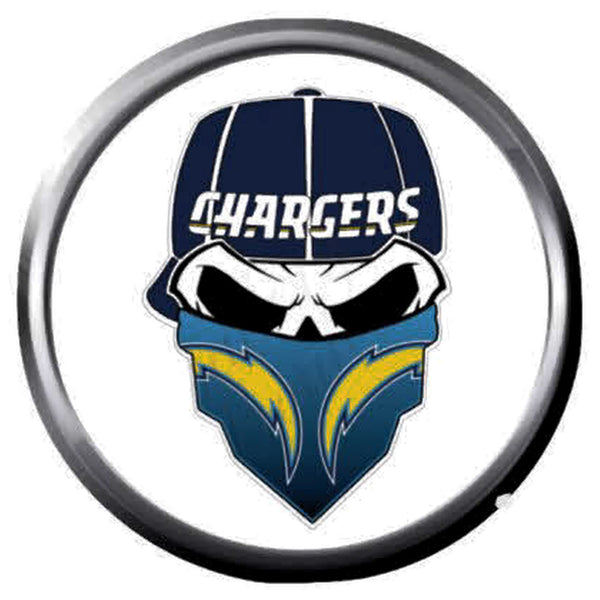 Mean Face Bolt LA Chargers NFL Football Logo 18MM - 20MM Snap Jewelry Charm New Item