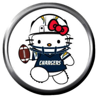 Hello Kitty Bolt LA Chargers NFL Football Logo 18MM - 20MM Snap Jewelry Charm New Item