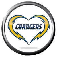 Love Chargers Bolt Up NFL Football Logo 18MM - 20MM Snap Jewelry Charm New Item