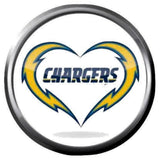 Love Chargers Bolt Up NFL Football Logo 18MM - 20MM Snap Jewelry Charm New Item