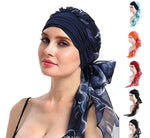 Cancer Chemo Cap Long Wide Band Silky and Soft Headscarf Hair Loss One Size Adult Turban Head Cover