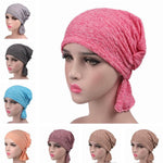 Cancer Chemo Cap Pre-Tied Elastic Soft Head scarf Wrap Hair Loss One Size Adult Turban Cover