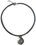 DIY 15" Black Leather Pendant Necklace for 18MM - 20MM Snap Jewelry Build Your Own Unique Jewelry