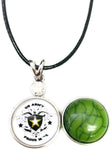 Proud Army Wife Snap on 18" Leather Rope Diamond Pendant Necklace W/ Extra 18MM - 20MM Snap Charm