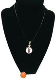 Proud Marine Mom Snap on 18" Leather Rope Diamond Pendant Necklace W/ Extra 18MM - 20MM Snap Charm