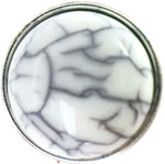 White Marbled Design Snap Charm 18MM - 20MM Snap Jewelry Charm