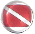 Scuba Diver Down Flag 18MM - 20MM Fashion Snap Jewelry Snap Charm