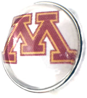 U of M University of Minnesota College Logo Fashion Snap Jewelry University Snap Charm