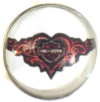 Harley Davidson Motorcycle Pink Heart & Shield Biker Babe 18MM - 20MM Snap Charm for Snap Jewelry