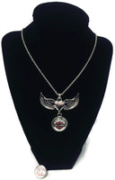 Harley Davidson Snap and Biker Babe Snap on Wings Pendant 18MM - 20MM Snap Charm with Necklace