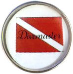 Divermaster Scuba Diver Down Flag 18MM - 20MM Fashion Snap Jewelry Snap Charm