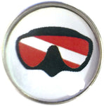 Scuba Diver Down Flag in Scuba Mask  18MM - 20MM Fashion Snap Jewelry Snap Charm