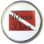 Rescue Diver Scuba Diver Down Flag 18MM - 20MM Fashion Snap Jewelry Snap Charm