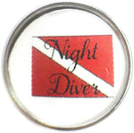 Night Diver Scuba Diver Down Flag 18MM - 20MM Fashion Snap Jewelry Snap Charm