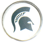 MSU Michigan State Spartans College Logo Fashion Snap Jewelry University Snap Charm