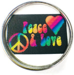 Peace & Love Heart and Peace Sign 18MM - 20MM Fashion Snap Jewelry Charm