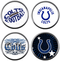 NFL Set of 4 Indianapolis Colts Horseshoe Logo 18MM - 20MM Snap Jewelry Charms New Item