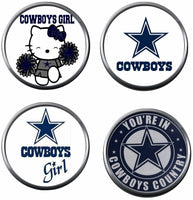 Set of 4 NFL Dallas Cowboys Hello Kitty Girl Football Logo 18MM - 20MM Snap Jewelry Charms New Item