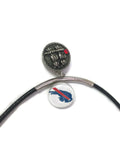 NFL Fashion Snap Jewelry Buffalo Bills Logo Necklace Set With 2 Charms For Football Fans