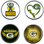 NFL Set of 4 Love Green Bay Packers Football Logo 18MM - 20MM Snap Jewelry Charms New Item