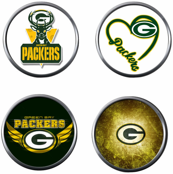 NFL Set of 4 Love Green Bay Packers Football Logo 18MM - 20MM Snap Jew –  Fashion Snap Jewelry and More