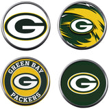 Set of 4 NFL Green Bay Packers Football Logo 18MM - 20MM Snap Jewelry Charms New Item